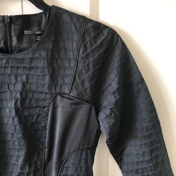 Hugo Boss Darling Embossed Black Sheath Dress - Picture 4 of 14